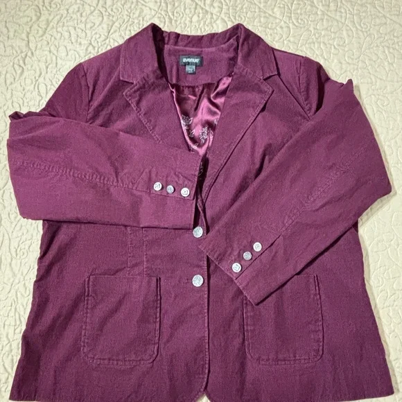 Burgundy Blazer -Cotton -Corduroy  – Size 18/20 - Picture 4 of 10
